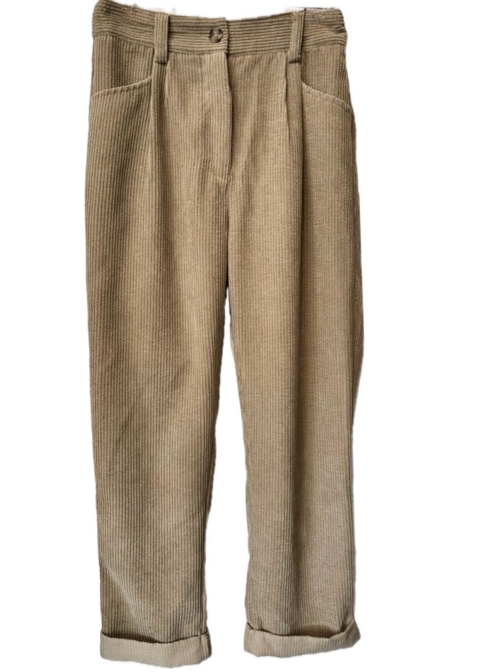 Petal & Pup Tan Corduroy Pants 4 High Rise Straight Leg Cropped Ankle Trousers